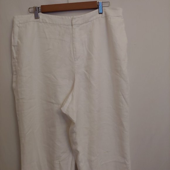 Ralph Lauren 100% linen lined pants in white size 16W - Picture 3 of 8